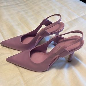 Zara sling back lavender satin pumps. Good condition!